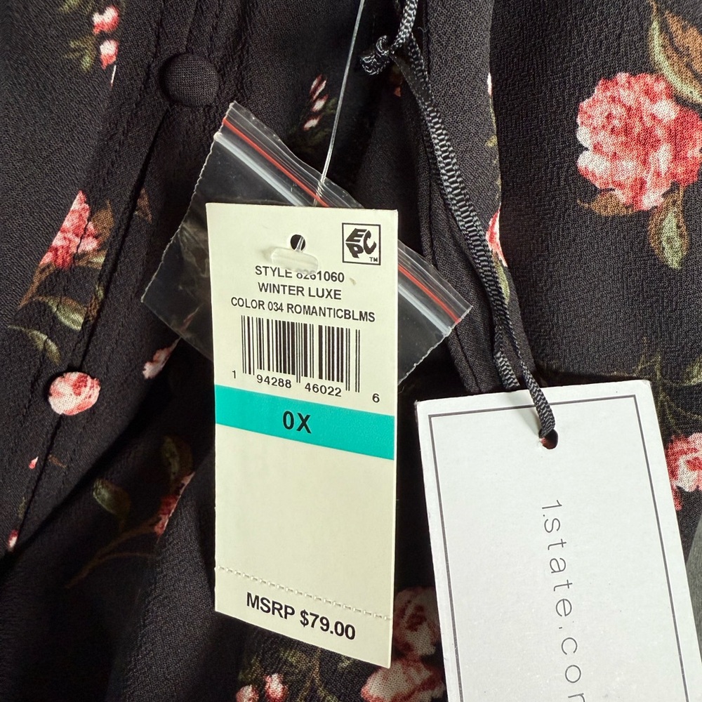 1. State Black Floral Blouse - Picture 7 of 8